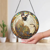 Sphynx Cat Stained Glass Suncatcher Window Hanging Ornament Cat Lover Decor Sphynx Lover Gift Sphynx Cat Decor