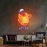 Sportie Hotdog Guy LED Neon Sign Light Pop Art