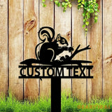Squirrel Stake Sign Custom - Squirrel Sign With Stake - Garden Stake Sign - PersonalizedGarden Wall Art | GearViral