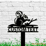 Squirrel Stake Sign Custom - Squirrel Sign With Stake - Garden Stake Sign - PersonalizedGarden Wall Art | GearViral