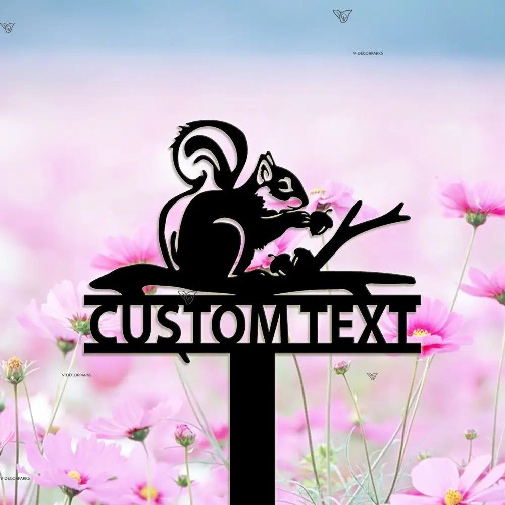 Squirrel Stake Sign Custom - Squirrel Sign With Stake - Garden Stake Sign - PersonalizedGarden Wall Art | GearViral