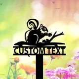 Squirrel Stake Sign Custom - Squirrel Sign With Stake - Garden Stake Sign - PersonalizedGarden Wall Art | GearViral