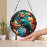 Stained Glass Colorful Owl Bird Suncatcher Stained Glass Window Hanging Decor Owl Ornament Gift for Mom Owl Stained