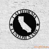 State Monograms Metal Sign with LED Lights Personalized Family Name Metal Sign Family Wall Decor Personalized Wall Art