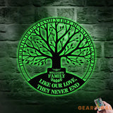 Strong Deep Welcome Family Tree of Life Metal Sign - Personalized Wall Art Decor - Olive Tree Metal Door Hanging - Tree