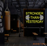Stronger Than Yesterday Neon Sign Handmade Neon Sign Home Gym Decor Gift for Gym Lover Gifts For Him Fitness Decor