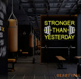 Stronger Than Yesterday Neon Sign Handmade Neon Sign Home Gym Decor Gift for Gym Lover Gifts For Him Fitness Decor