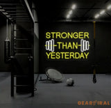 Stronger Than Yesterday Neon Sign Handmade Neon Sign Home Gym Decor Gift for Gym Lover Gifts For Him Fitness Decor