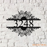 Sunflower Address Sign Outdoor Patio Metal Sign Address Marker - Gearviral