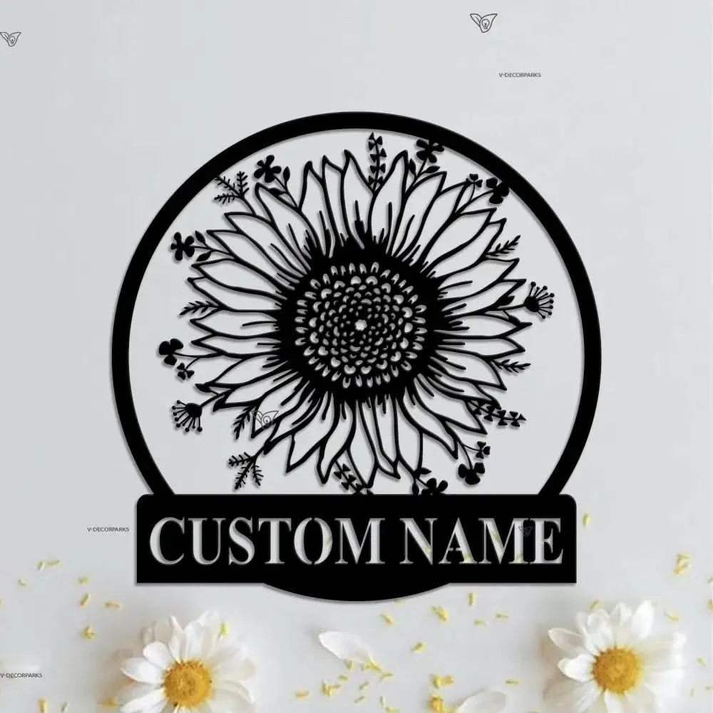Sunflower Decor Metal Sign Personalized - Sunflower Sign - Sunflower Decor - Sunflower | GearViral
