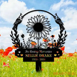 Sunflower Memorial Name Stake Metal Sign Personalized Family Name Metal Sign Family Wall Decor Personalized Wall Art