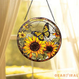 Sunflowers Window Stained Glass Sunflowers Suncatcher Flower Garden Gift Home Decor Birthday Gift Window Hanging