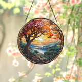 Sunset In The Forest Suncatcher Mountain Range Window Hanging Landscape Window Decor Sunset Suncatcher Gift for Sunset