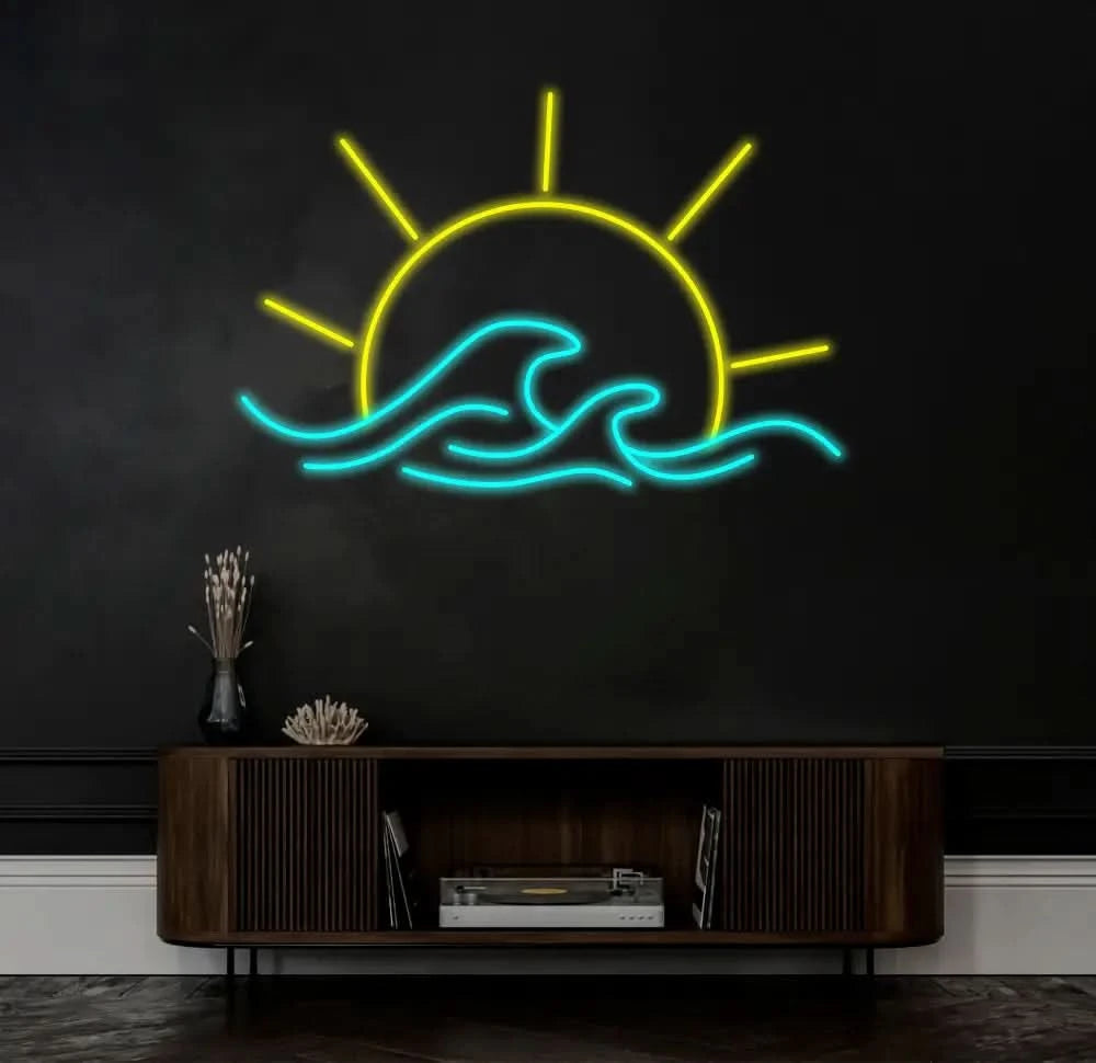 Sunset Wave Neon Sign LED Wall Decor for Bedroom Living Room Decor Kitchen Decor Beach Bar Decoration Personalized Gift