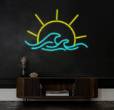 Sunset Wave Neon Sign LED Wall Decor for Bedroom Living Room Decor Kitchen Decor Beach Bar Decoration Personalized Gift