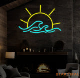 Sunset Wave Neon Sign LED Wall Decor for Bedroom Living Room Decor Kitchen Decor Beach Bar Decoration Personalized Gift