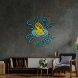 Surf or Go Home LED Neon Sign Light Pop Art