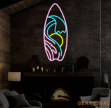 Surfboard Neon Sign Surf Wall Art Decor Hawaii Home Sign Summer Atmosphere Light Tiki Bar Decor Seaside Bar Decor