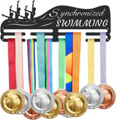 Synchronized Swimming Medal Holder Swimming Iron Medals Display Iron Medal Hook Accommodate for 60+ Medals Black Iron