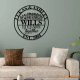 Together Couple Metal Sign Custom Last Name Sign Metal Monogram Housewarming Gift Wedding Monogram Anniversary Gift