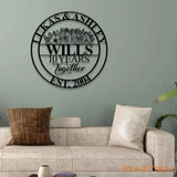 Together Couple Metal Sign Custom Last Name Sign Metal Monogram Housewarming Gift Wedding Monogram Anniversary Gift