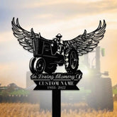 Tractor Memorial Plaque Stake - Personalized Memorial Garve Maker - Grave Marker Human - Tractor Memorial Cross For