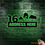 Tree Address Number Metal Sign Personalized Family Name Led Sign Outdoor Door Decor Address Wall Art Perfect Gift for