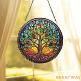 Tree of Life Stained Glass SunCatcher Window Hangings Wall Decor Tree of Life Ornament Charm Home Decor World Tree
