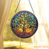Tree of Life Stained Glass SunCatcher Window Hangings Wall Decor Tree of Life Ornament Charm Home Decor World Tree