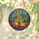 Tree of Life Stained Glass SunCatcher Window Hangings Wall Decor Tree of Life Ornament Charm Home Decor World Tree