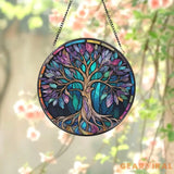Tree of Life Stained Glass SunCatcher Window Hangings Wall Decor Tree of Life Ornament Charm Home Decor World Tree
