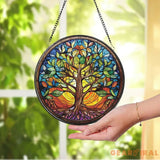 Tree of Life Stained Glass SunCatcher Window Hangings Wall Decor Tree of Life Ornament Charm Home Decor World Tree