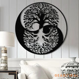 Tree of Life Yin Yang Metal Sign with Led Lights Outdoor Garden Metal Wall Art Metal Wall Decor Bedroom Decor