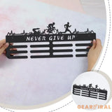 Triathlon Medals Display Black Swimming Cycling Running Medal Holder Iron Wall Mounted Hooks for 60+ Hanging Medal Rack