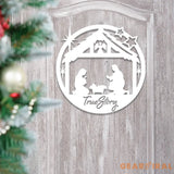 True Story Metal Sign Nativity Scene Sign Religious Wall Art Christmas Decorations Holiday Decor Holiday Wall Art