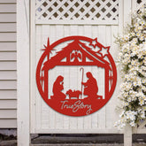 True Story Metal Sign Nativity Scene Sign Religious Wall Art Christmas Decorations Holiday Decor Holiday Wall Art