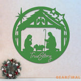 True Story Metal Sign Nativity Scene Sign Religious Wall Art Christmas Decorations Holiday Decor Holiday Wall Art