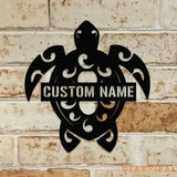 Turtle Family Name Metal Sign with LED Lights Personalized Family Name Metal Sign Family Wall Decor Wall Art