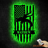 US Wrestling Metal Sign Led Light - Wrestling Coach Gift - Xmas Birthday Gift for Wrestler - Sports Home Decor