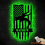 US Wrestling Metal Sign Led Light - Wrestling Coach Gift - Xmas Birthday Gift for Wrestler - Sports Home Decor