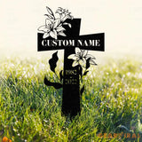 ustom Metal Memorial Cross Grave Marker Sympathy Gifts Remembrance Gift Lawn Metal Cross Garden Stake Memorial Gift