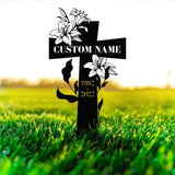 ustom Metal Memorial Cross Grave Marker Sympathy Gifts Remembrance Gift Lawn Metal Cross Garden Stake Memorial Gift