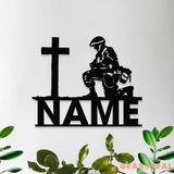 Veteran Metal Sign Custom Military Soldier Metal Memorial Stakes Personalized Veterans Military Grave Name Sign