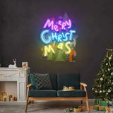 Wavy Merry Christmas LED Neon Acrylic Artwork