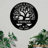 Welcome Family Custom Tree of Life Metal Sign - Personalized Wall Art - Custom Life Tree Door Hanging - Perfect Gift