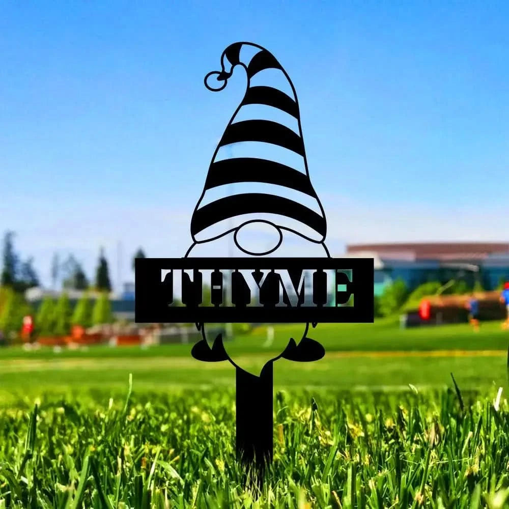 Welcome Garden Gnomes Custom Name Gartenschilder Garden Metal Stake Personalized Name Yard Sign Outdoor Door Garden