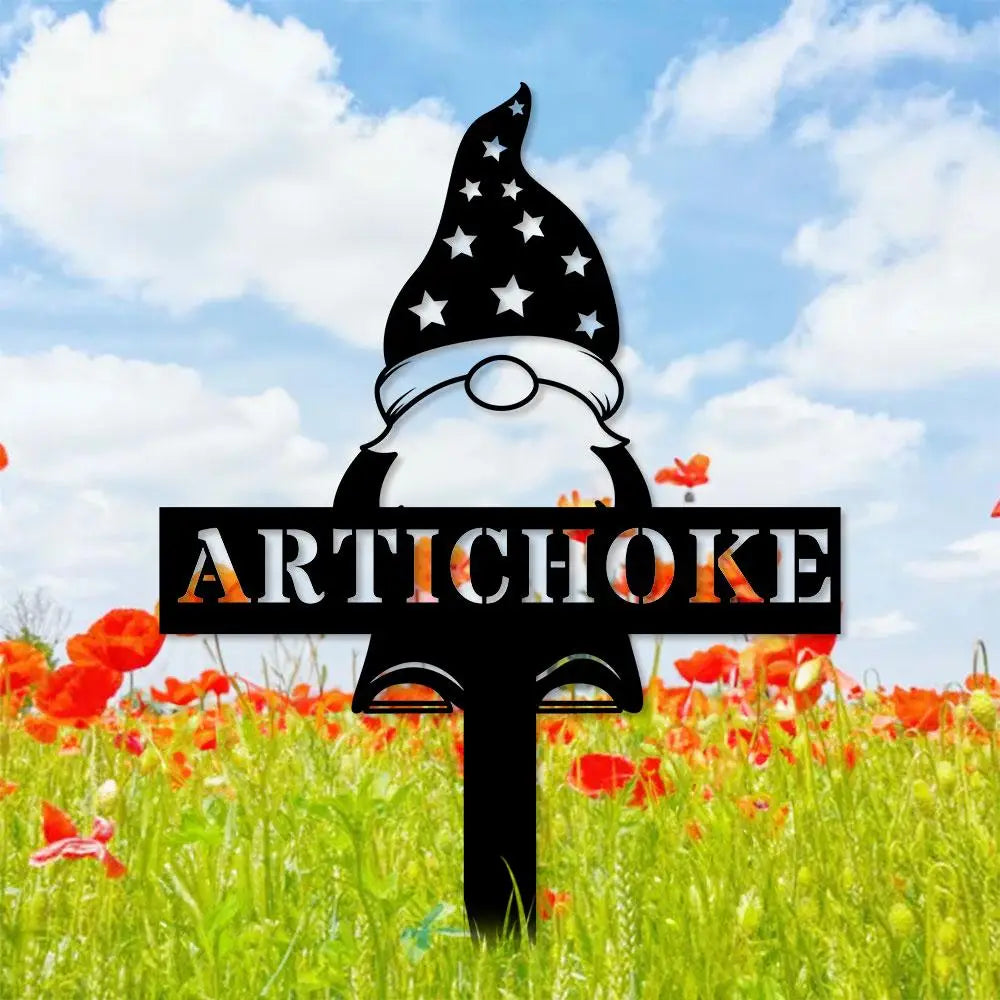 Welcome Garden Gnomes Custom Name Gartenschilder Garden Metal Stake Personalized Name Yard Sign Outdoor Door Garden