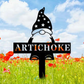 Welcome Garden Gnomes Custom Name Gartenschilder Garden Metal Stake Personalized Name Yard Sign Outdoor Door Garden