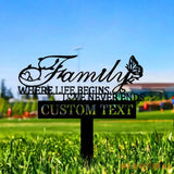 Welcome To My Family Garden Metal Stake Personalized Name Yard Sign Outdoor Door Garden Decor Metal Sign Gift for