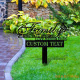 Welcome To My Family Garden Metal Stake Personalized Name Yard Sign Outdoor Door Garden Decor Metal Sign Gift for